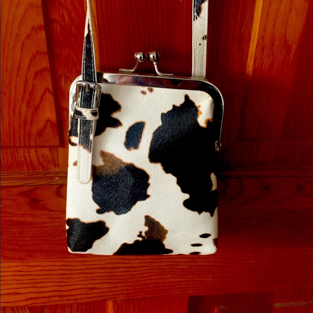 COW PRINT CROSS BODY PURSE